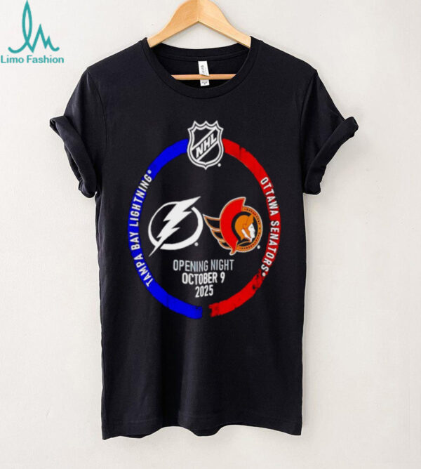Tampa Bay Lightning vs Ottawa Senators hockey 2025 NHL Opening Night shirt