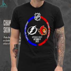 Tampa Bay Lightning vs Ottawa Senators hockey 2025 NHL Opening Night shirt