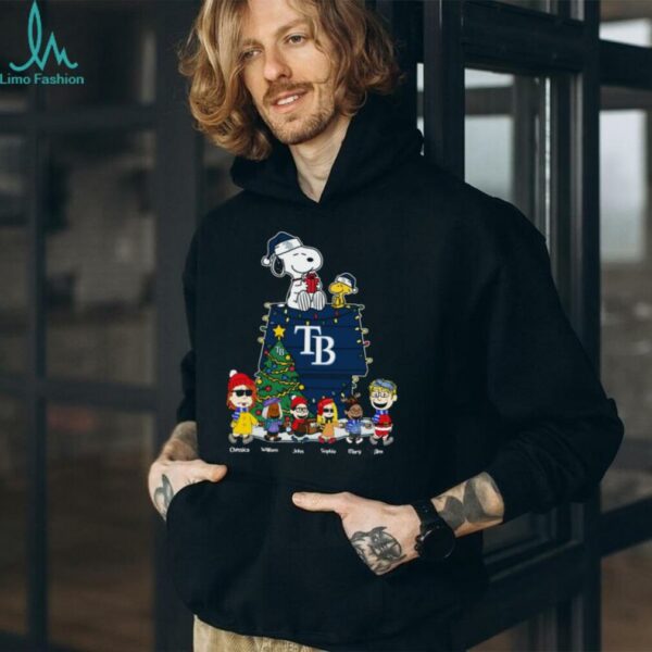 Tampa Bay Rays Peanuts Christmas Shirt – Custom MLB Holiday Tee Personalized For Baseball Families & Kids