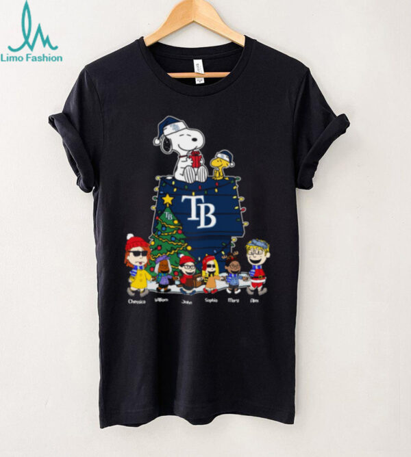 Tampa Bay Rays Peanuts Christmas Shirt – Custom MLB Holiday Tee Personalized For Baseball Families & Kids