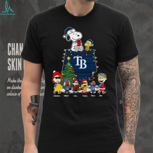 Tampa Bay Rays Peanuts Christmas Shirt – Custom MLB Holiday Tee Personalized For Baseball Families & Kids