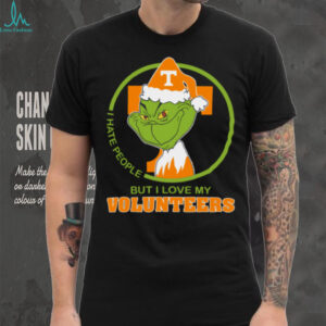 Tennessee Volunteers Grinch Christmas T Shirt Hates People But Loves Football
