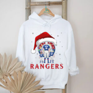 Texas Rangers Custom Name Santa Christmas Lights Tee – Personalized MLB Family Shirt – Holiday Baseball Gift for Fans & Parents