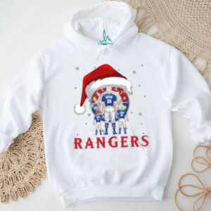 Texas Rangers Custom Name Santa Christmas Lights Tee – Personalized MLB Family Shirt – Holiday Baseball Gift for Fans & Parents