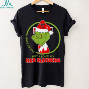 Texas Tech Red Raiders Grinch Christmas T Shirt Hates People But Loves Football