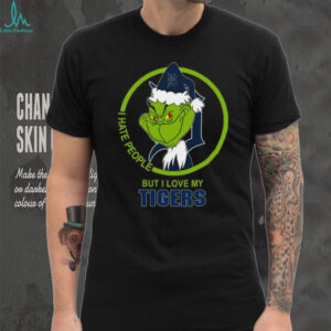 The Grinch Tigers Baseball Fan I Hate People But I Love My Tigers Christmas T Shirt