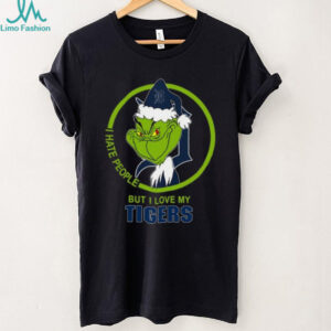 The Grinch Tigers Baseball Fan I Hate People But I Love My Tigers Christmas T Shirt