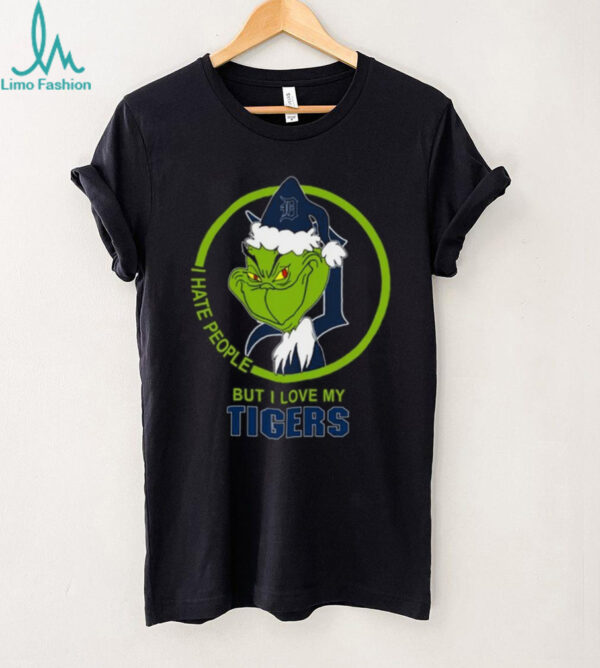 The Grinch Tigers Baseball Fan I Hate People But I Love My Tigers Christmas T Shirt