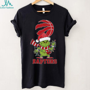 Toronto Raptors Christmas Grinch Santa Hat Holiday 2025 TShirt