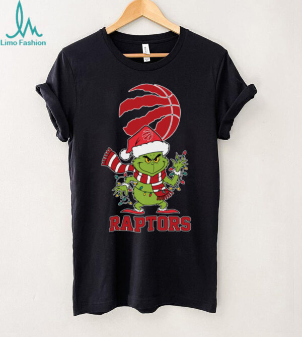 Toronto Raptors Christmas Grinch Santa Hat Holiday 2025 TShirt