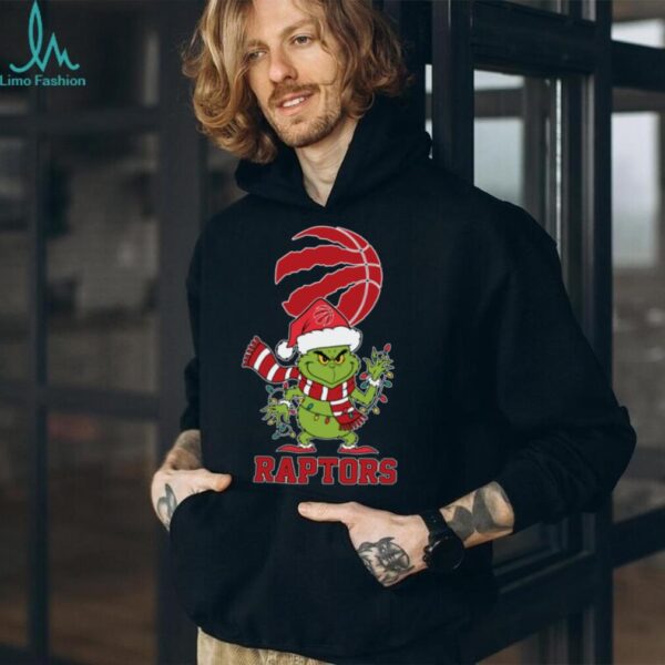 Toronto Raptors Christmas Grinch Santa Hat Holiday 2025 TShirt