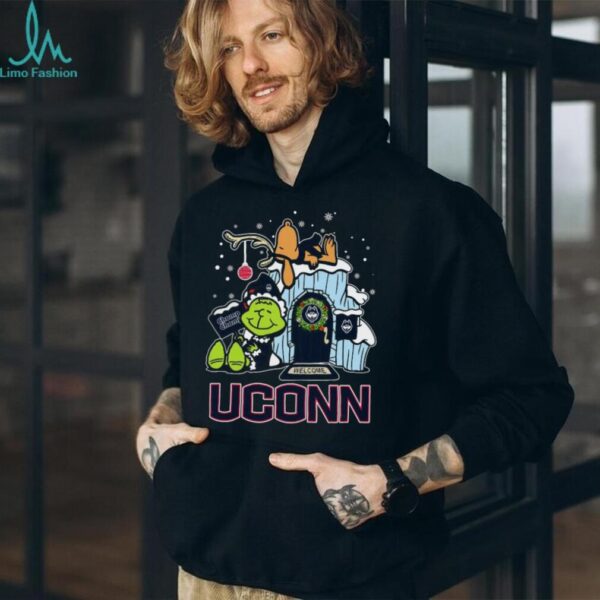 UConn Huskies Grinch and Snoopy Nuts Welcome Christmas T Shirt
