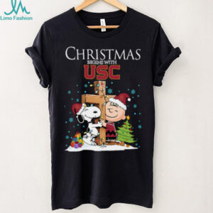 USC Trojans Snoopy Christmas Shirt Charlie Brown Holiday Football Tee