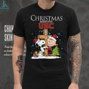 USC Trojans Snoopy Christmas Shirt Charlie Brown Holiday Football Tee