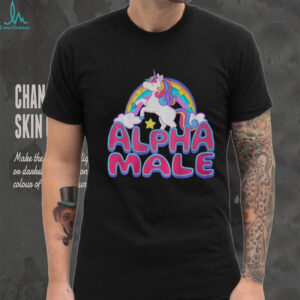 Unicorn alpha male rainbow shirt