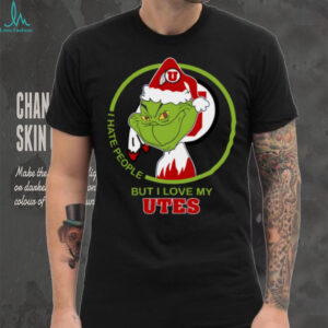 Utah Utes Grinch Christmas T Shirt Hates People But Loves Football