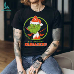 Virginia Cavaliers Grinch Christmas T Shirt Hates People But Loves Football