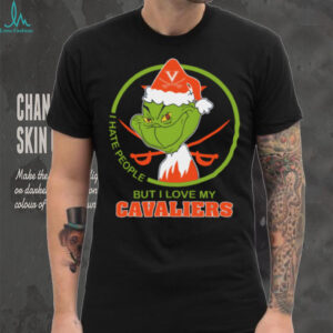 Virginia Cavaliers Grinch Christmas T Shirt Hates People But Loves Football