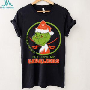 Virginia Cavaliers Grinch Christmas T Shirt Hates People But Loves Football