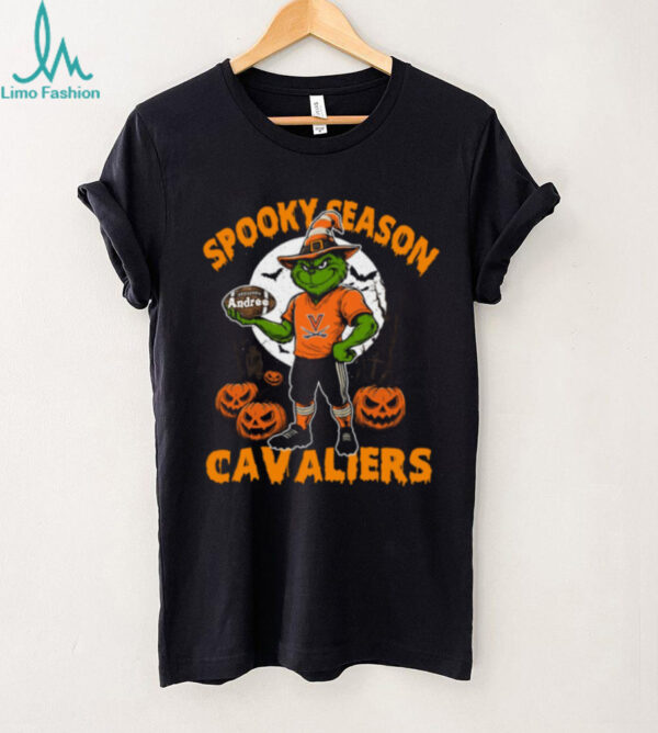 Virginia Cavaliers Halloween Shirt – Spooky Season NCAA Football Tee – Custom Name Grinch College Fan Apparel