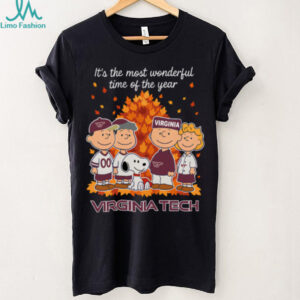 Virginia Tech Hokies x Peanuts Fall T Shirt It’s the Most Wonderful Time of the Year