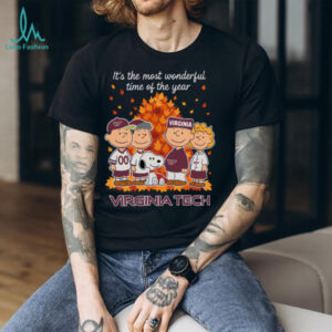 Virginia Tech Hokies x Peanuts Fall T Shirt It’s the Most Wonderful Time of the Year