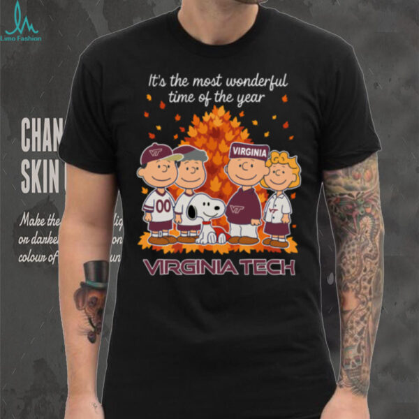 Virginia Tech Hokies x Peanuts Fall T Shirt It’s the Most Wonderful Time of the Year
