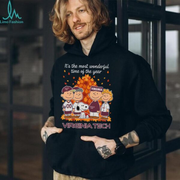 Virginia Tech Hokies x Peanuts Fall T Shirt It’s the Most Wonderful Time of the Year