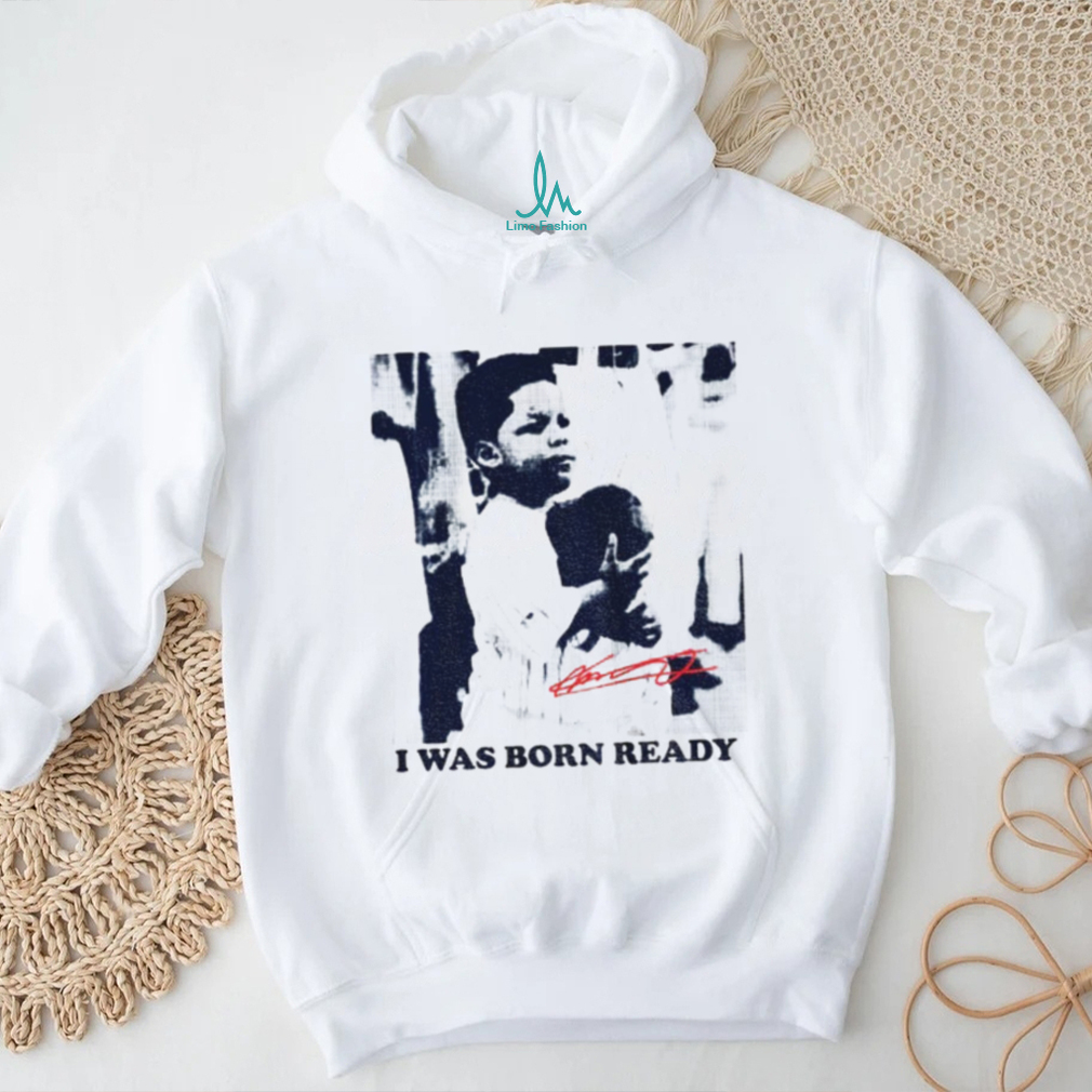 Vladimir Guerrero Jr. Toronto Blue Jays Childhood photo I war born ready signature shirt Vladimir Guerrero Jr. Toronto Blue Jays Childhood photo I war born ready signature shirt