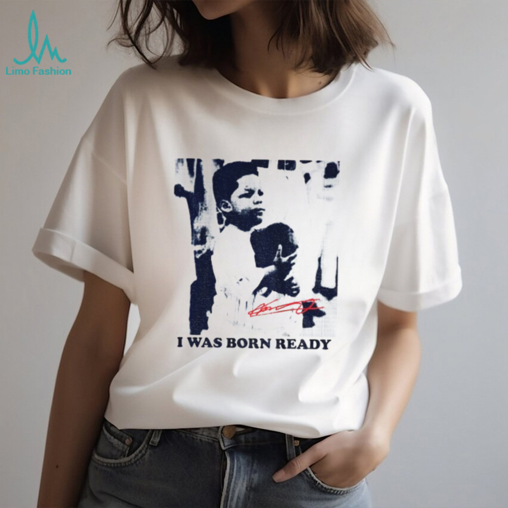 Vladimir Guerrero Jr. Toronto Blue Jays Childhood photo I war born ready signature shirt Vladimir Guerrero Jr. Toronto Blue Jays Childhood photo I war born ready signature shirt