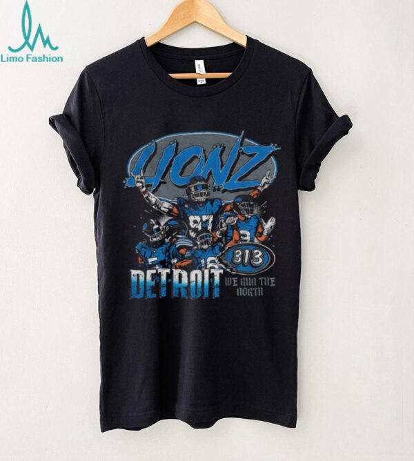 We Run The North Detroit Lionz 313 parody NFL Football graphic cartoon shirt