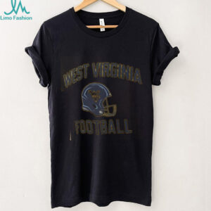 West Virginia Mountaineers Gold Nike Football Helmet Short Sleeve T Shirt
