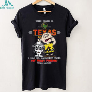 When I Worked At Texas Roadhouse Funny Peanuts Charlie Brown Snoopy Employee T Shirt