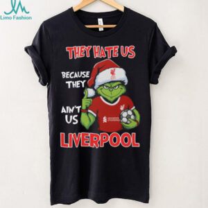 Liverpool FC Grinch T Shirt They Hate Us Because They Ain't Us Funny Christmas Tee