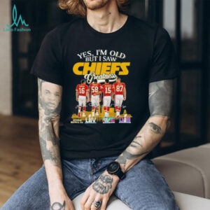 Yes I’m old but I saw Kansas City Chiefs greatness Dawson Thomas Mahomes Kelce skyline shirt