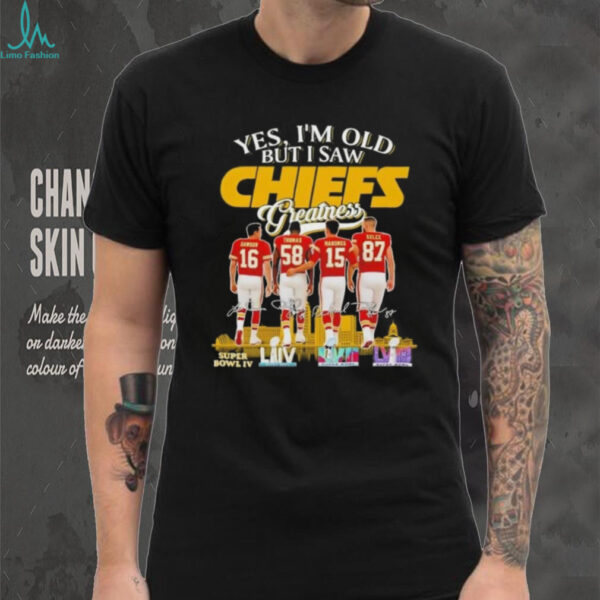 Yes I’m old but I saw Kansas City Chiefs greatness Dawson Thomas Mahomes Kelce skyline shirt