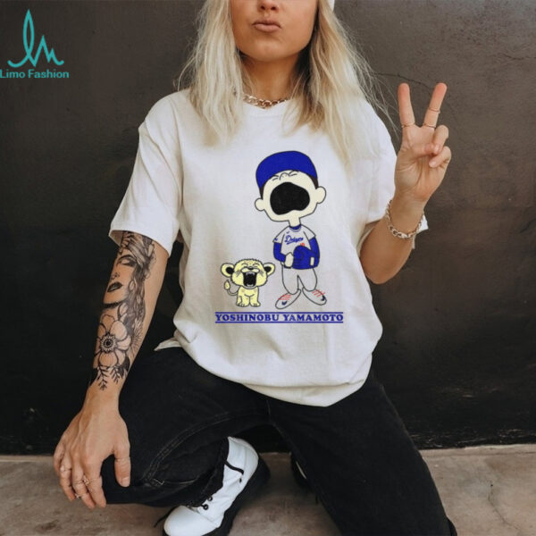 Yoshinobu Yamamoto Charlie Brown Los Angeles Dodgers MLB baseball 2025 shirt