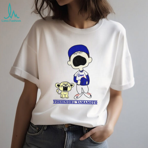 Yoshinobu Yamamoto Charlie Brown Los Angeles Dodgers MLB baseball 2025 shirt