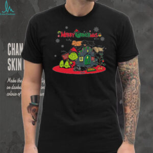 Personalized Merry Grinchmas Shirt, Custom Grinch Christmas T Shirt with Dogs and Family Names, Funny Holiday Gift