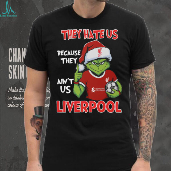 Liverpool FC Grinch T Shirt They Hate Us Because They Ain’t Us Funny Christmas Tee