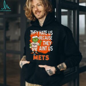 Personalized New York Mets Christmas Shirt, Grinch Santa Baseball Tee with Quote They Hate Us Ain’t Us, MLB Gift Idea