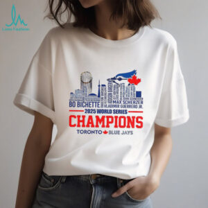 2025 Toronto Blue Jays World Series Champions Players name city skyline shirt