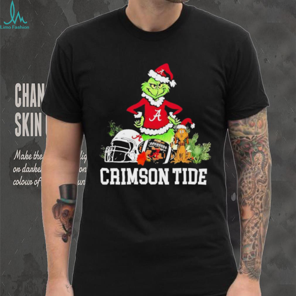 Alabama Crimson Tide The Grinch and Max helmet Christmas 2025 shirt Alabama Crimson Tide The Grinch and Max helmet Christmas 2025 shirt