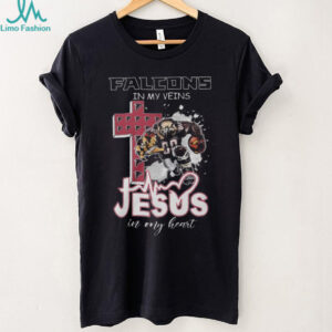 Atlanta Falcons In My Veins Jesus In My Heart T Shirt