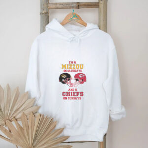 Awesome I’m A Mizzou On Saturdays And A Chiefs On Sundays Football Helmet T Shirt