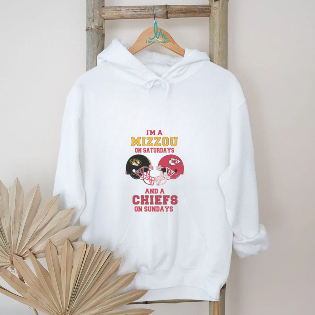 Awesome I’m A Mizzou On Saturdays And A Chiefs On Sundays Football Helmet T Shirt Awesome I’m A Mizzou On Saturdays And A Chiefs On Sundays Football Helmet T Shirt