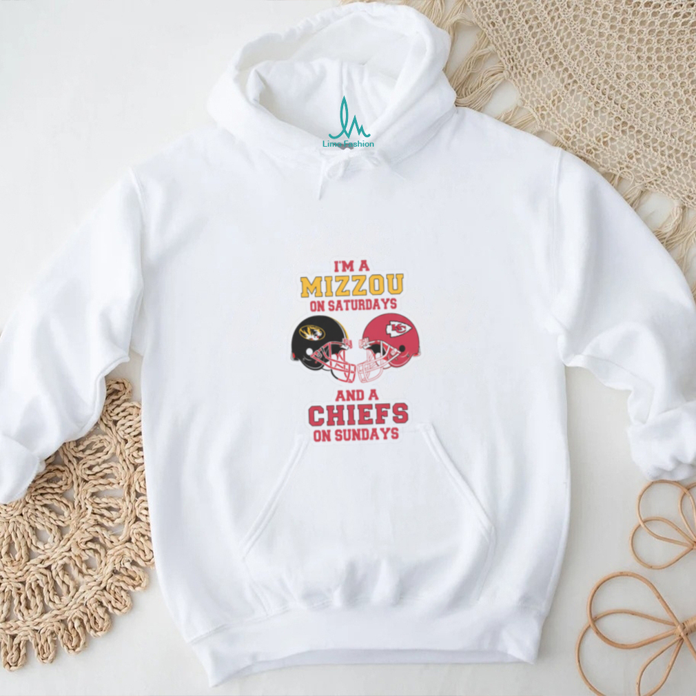 Awesome I’m A Mizzou On Saturdays And A Chiefs On Sundays Football Helmet T Shirt Awesome I’m A Mizzou On Saturdays And A Chiefs On Sundays Football Helmet T Shirt