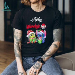 Baby Grinch and Stitch x Wendy's Merry Christmas Shirt