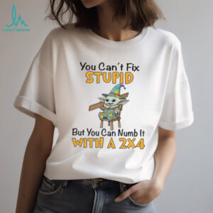 Baby Yoda you can’t fix stupid but I can numb it with a 2×4 Merry Christmas shirt