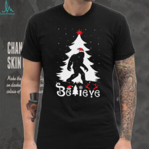 Believe Bigfoot Christmas T Shirt